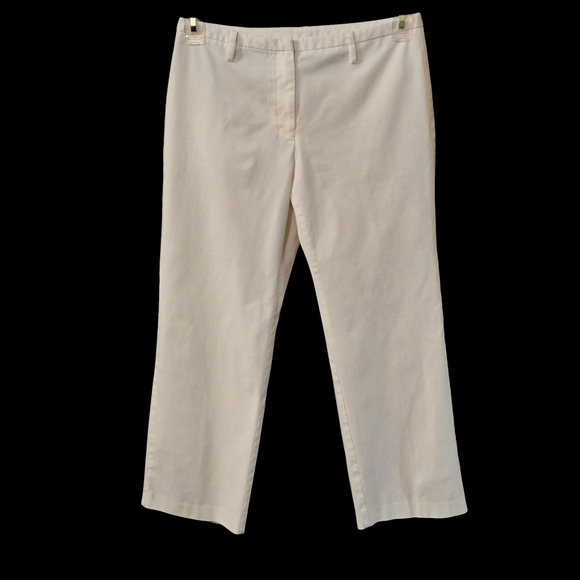 Express White Stretch Fabric Flat Front 2 Back Pockets Women size 5/6 (28 waist) - Picture 1 of 15